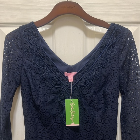 NWT LILLY PULITZER ALDEN TUNIC DRESS TRUE NAVY - Picture 5 of 8
